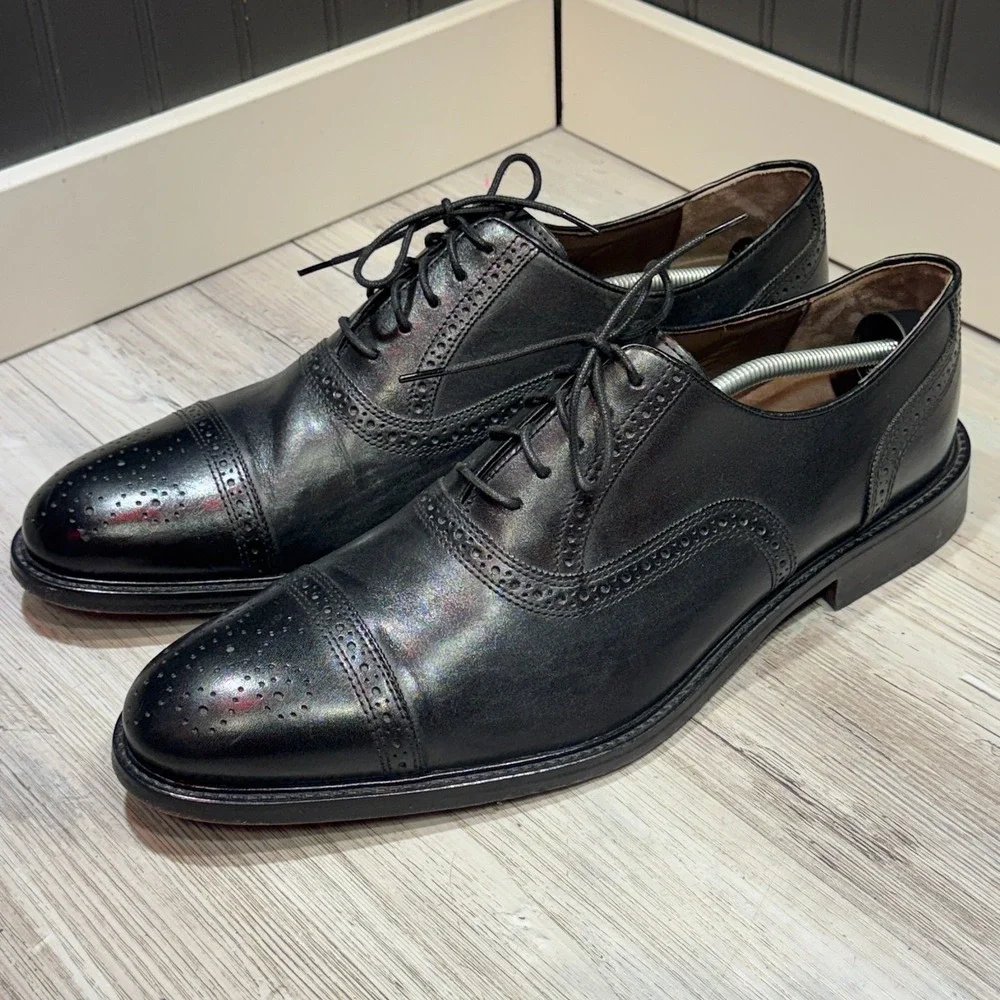 Johnston & Murphy Black Dress Shoes Men's 15M‎ Sheepskin Leather 15‑2821 India